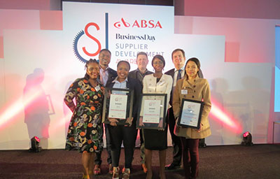 Hatch staff receive the ABSA Supplier Development Awards on May 23, 2018