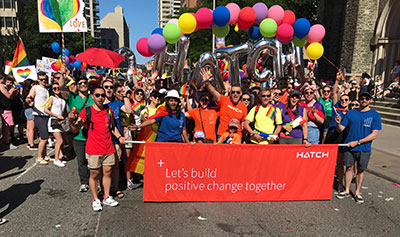 Hatch employees march in Toronto Pride parade