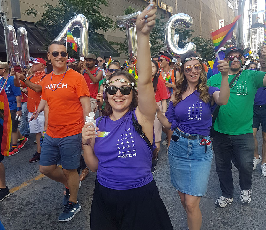 Hatch employees march in Toronto Pride parade