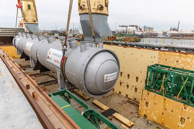 Amursk autoclave vessel being prepared for shipping